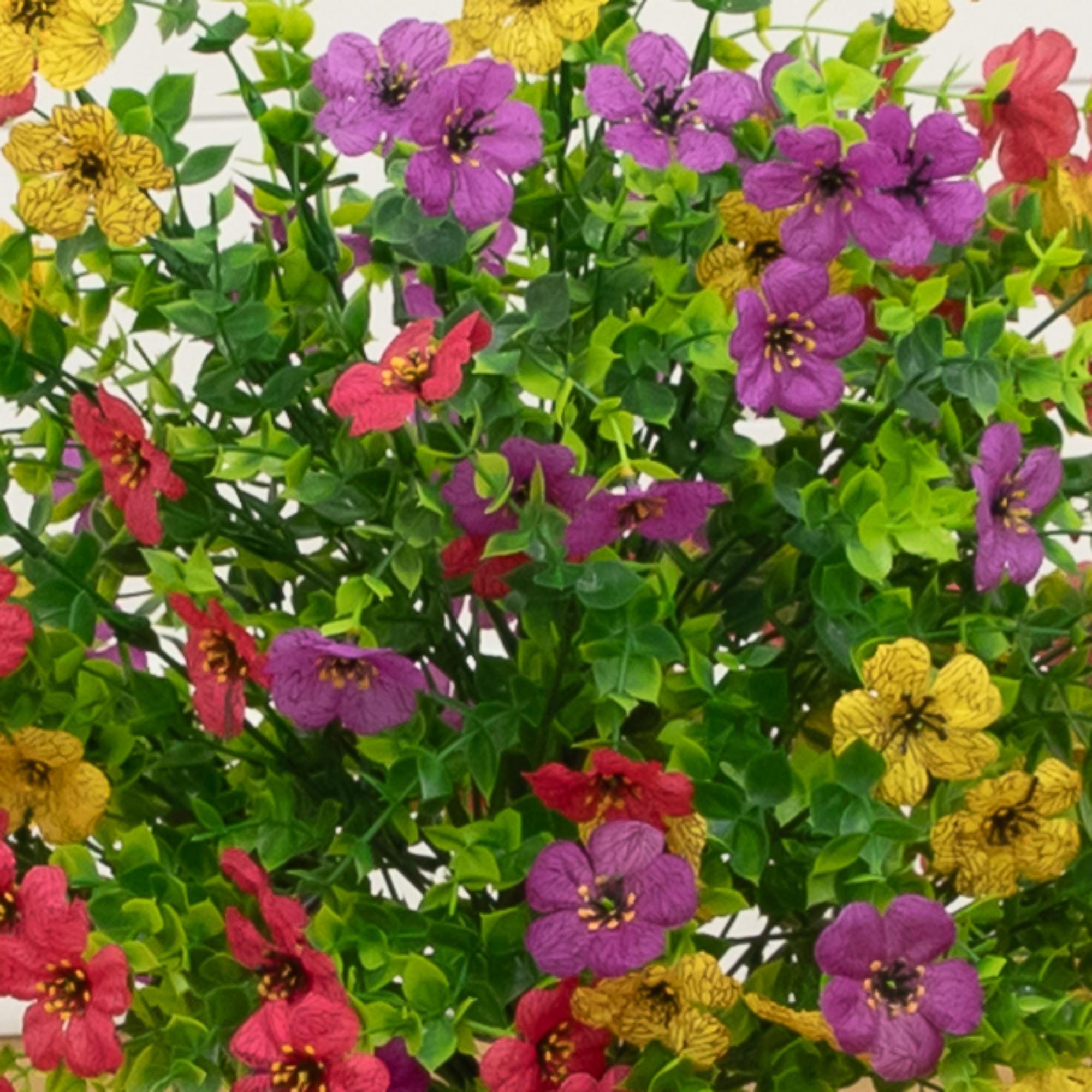 23"UV Artificial Daisy Flowering Plant with Integrated Stake (Indoor/Outdoor) - Set of 2