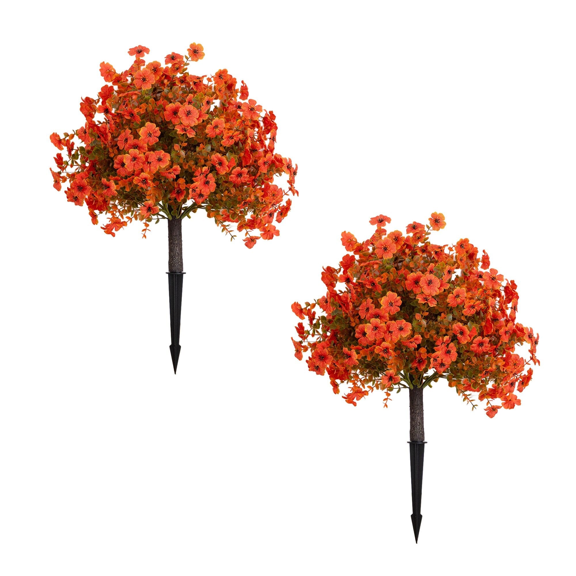 26" UV Resistant Autumn Artificial Fall Daisy Bush with Integrated Ground Stake (Indoor/Outdoor) - Set of 2