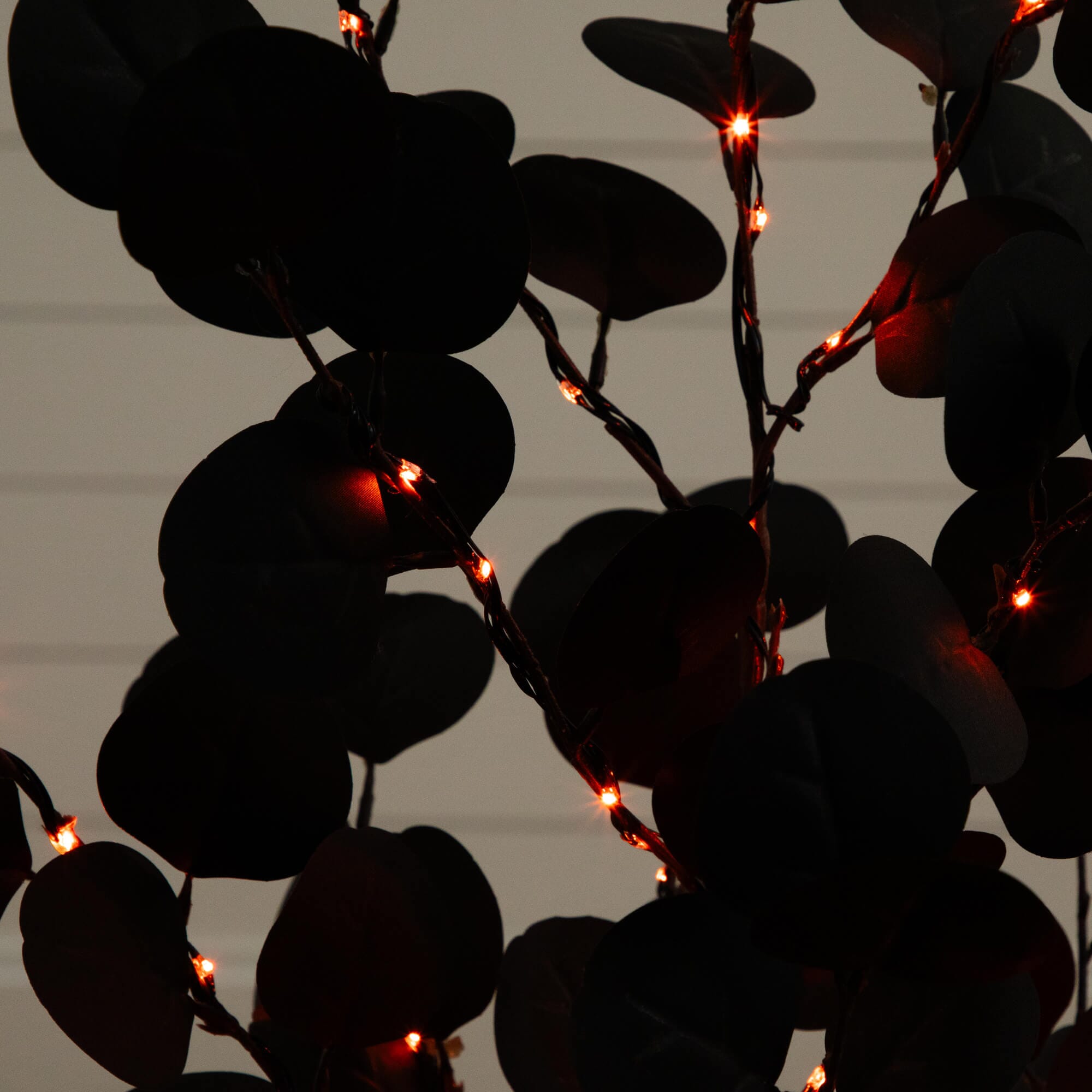 3' Pre-Lit Artificial Halloween Black Eucalyptus Tree with 80 Orange & Purple LED Lights