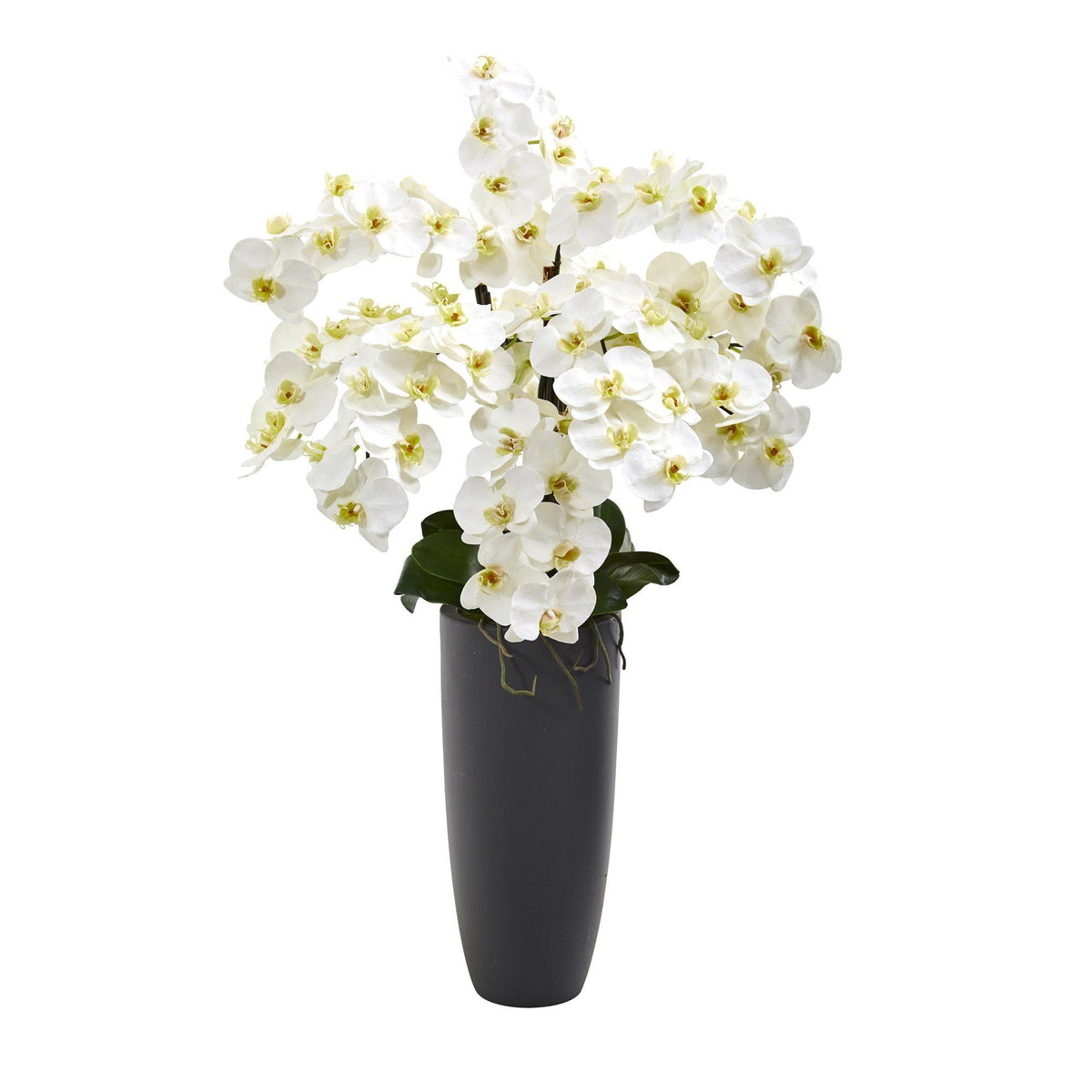 35” Phalaenopsis Orchid Artificial Arrangement in Gray Vase