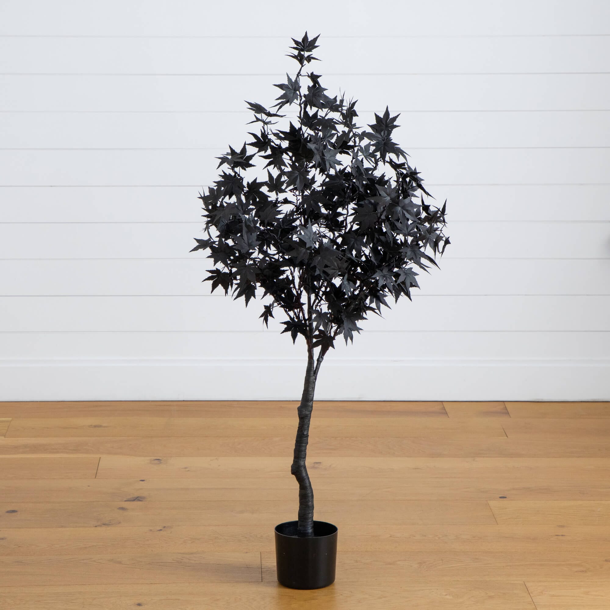 4' Pre-Lit Artificial Halloween Black Maple Tree with 180 Orange & Purple LED Lights