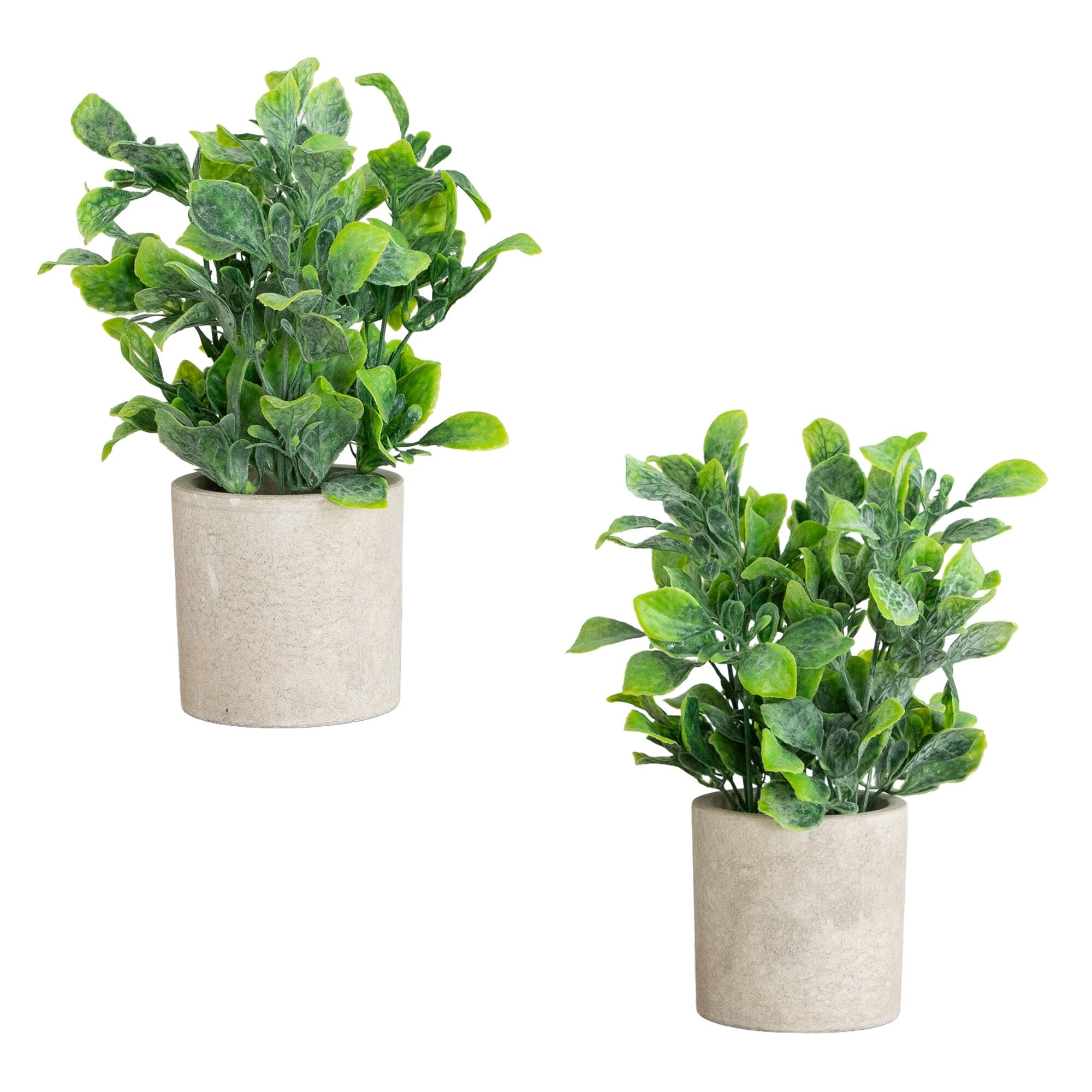 8" Artificial Greenery in Decorative Planter - Set of 2