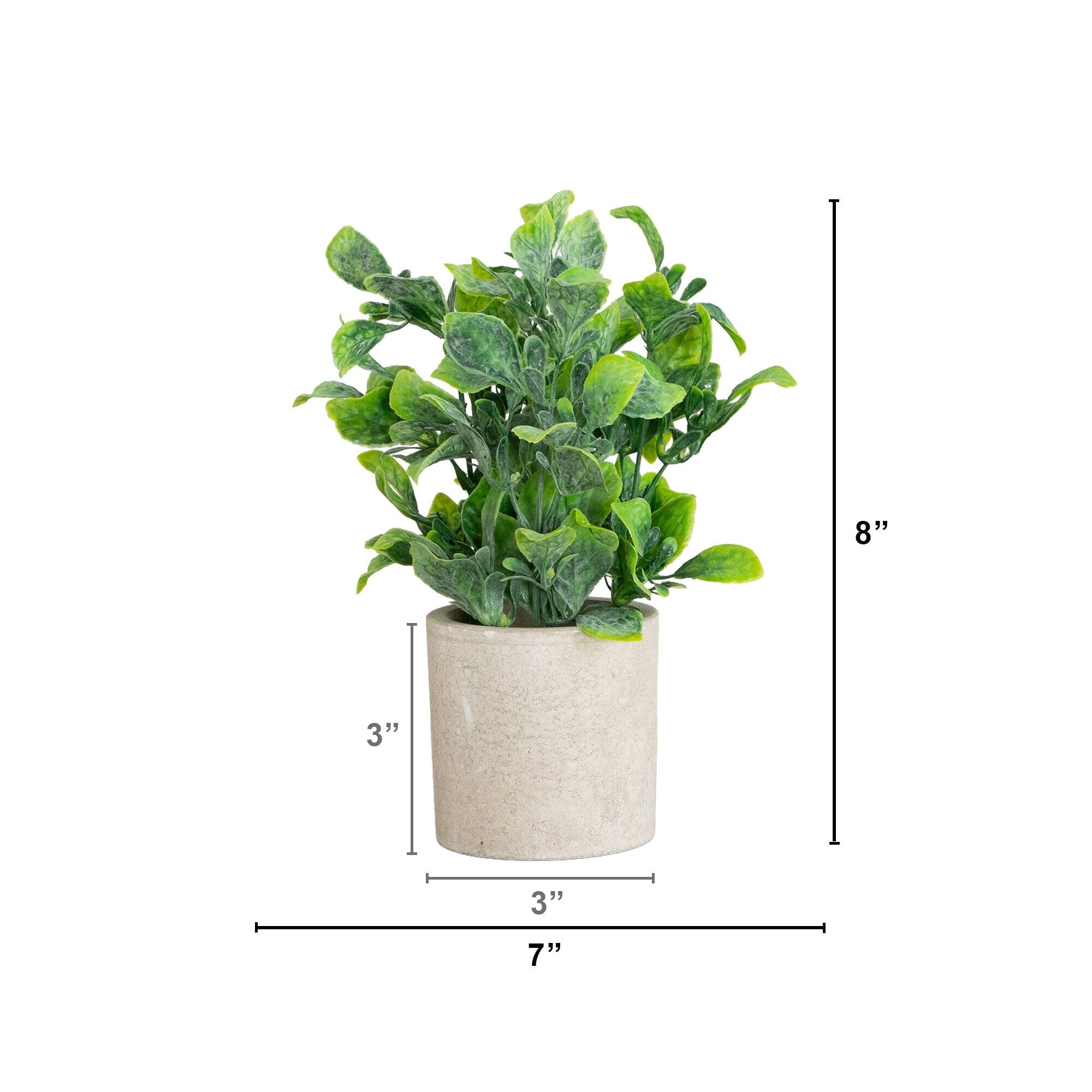 8" Artificial Greenery in Decorative Planter - Set of 2