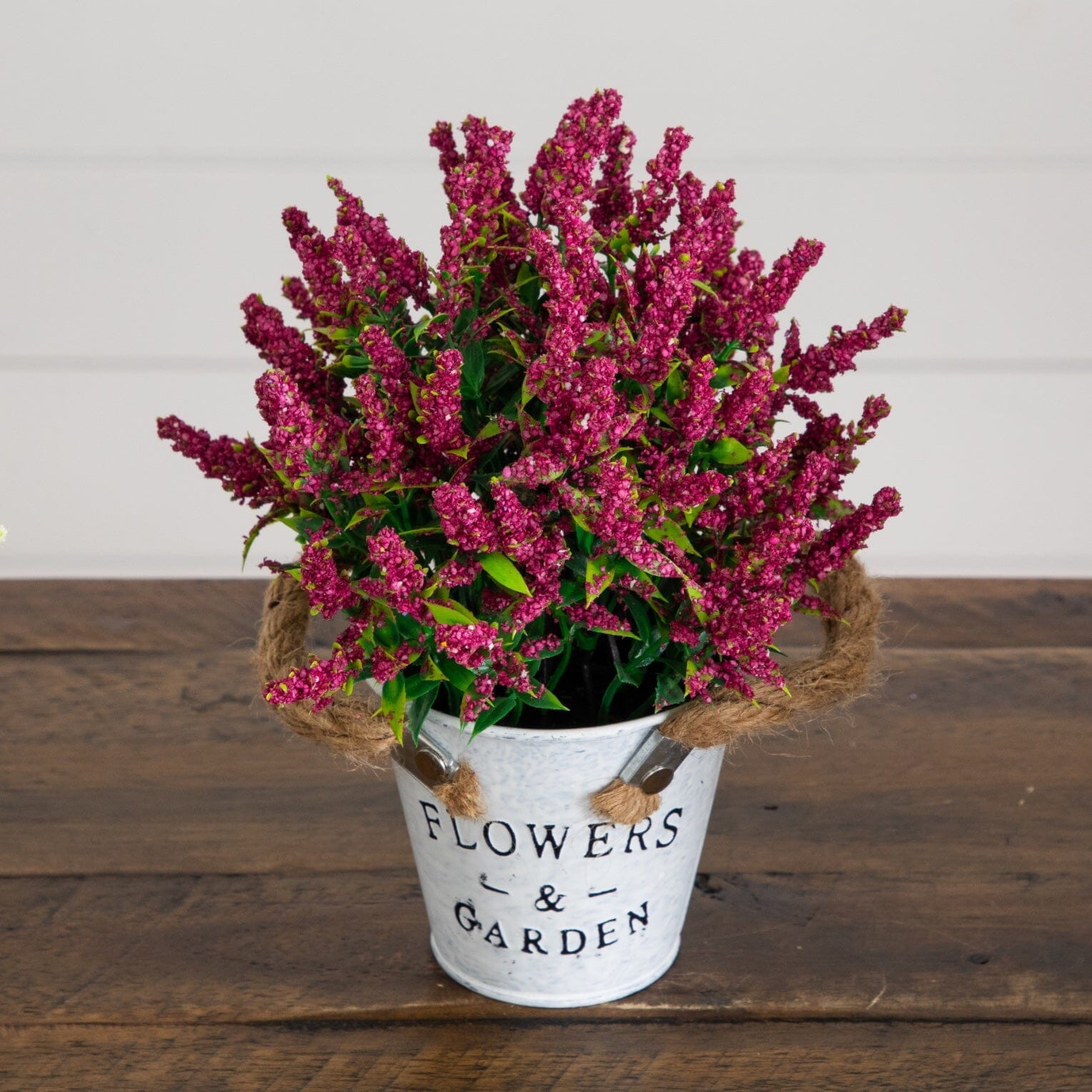 8” Artificial Lavender Plant in Rustic Flowers & Garden Planter -Set of 3