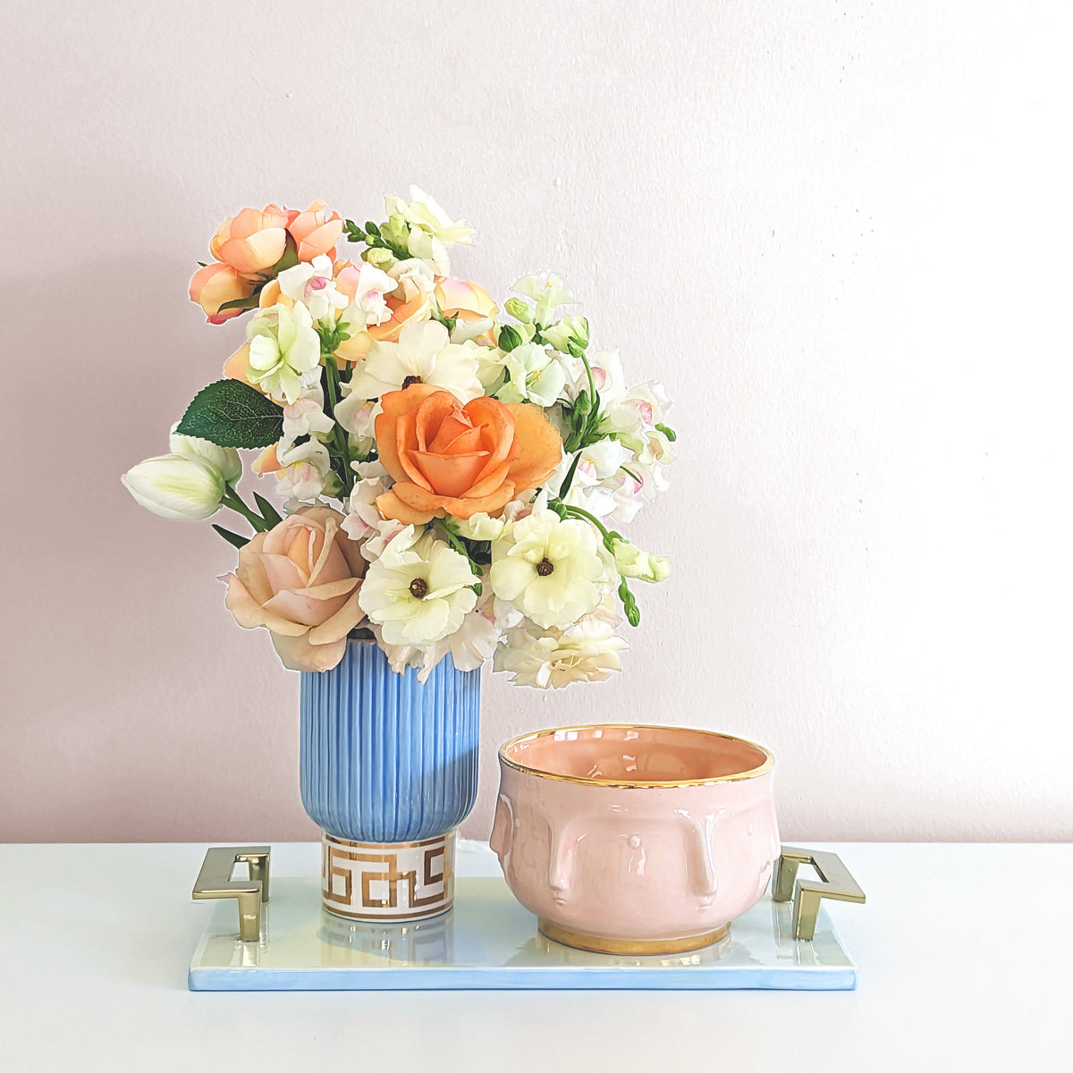Golden Key Vase with 22K Gold Accent