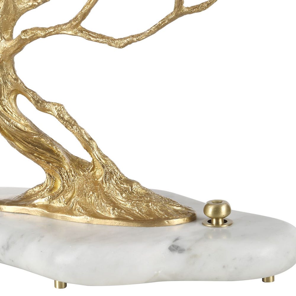 Marble lamp base and dimmer control detail