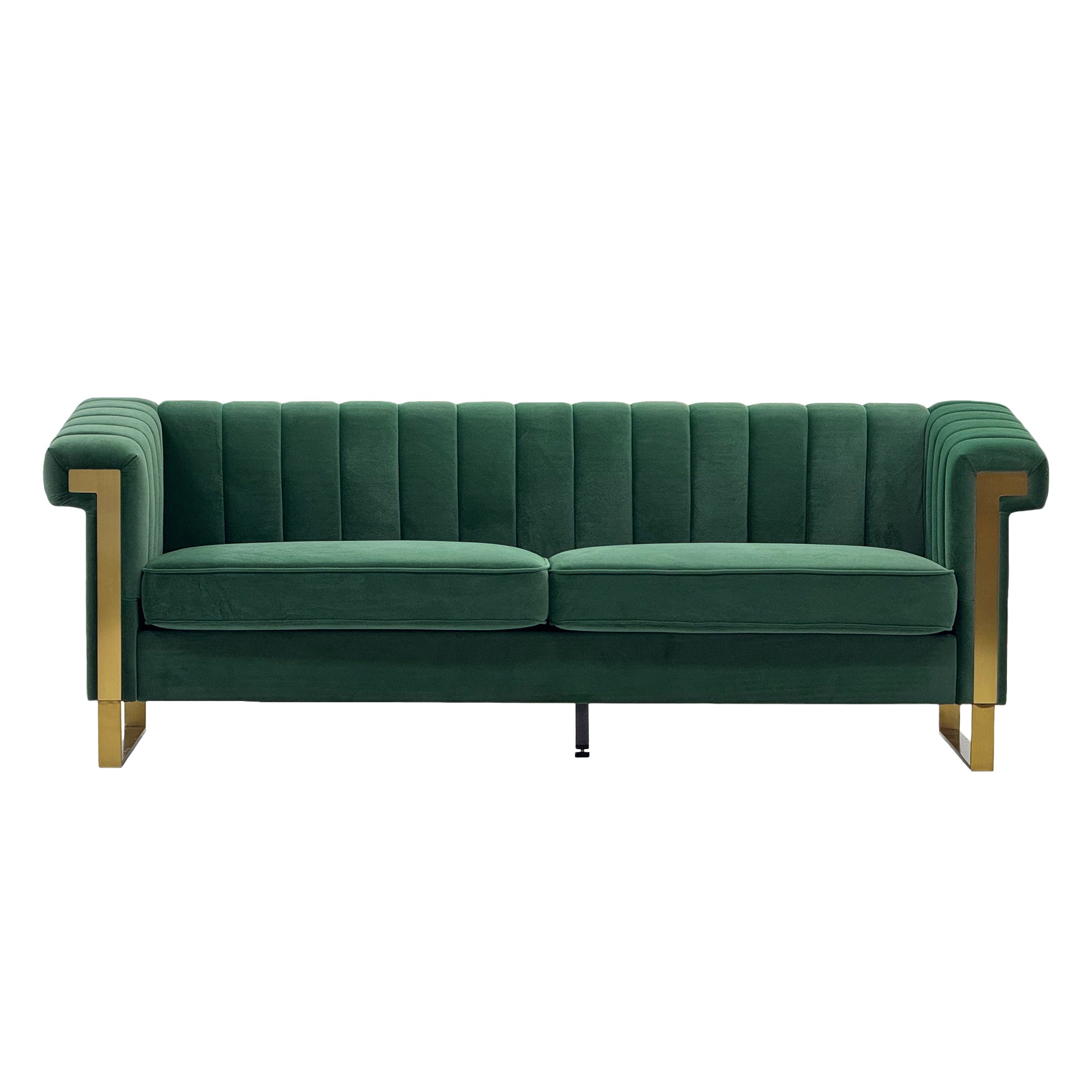 FX-P81B-RG 834-14 Velvet Sofa with Gold Accents