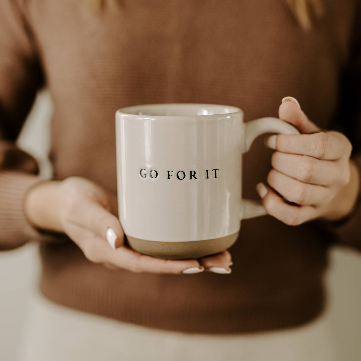 Go For It Stoneware Coffee Mug