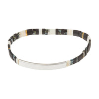 Good Karma Miyuki Bracelet | Sparkle & Shine - Raven/Silver