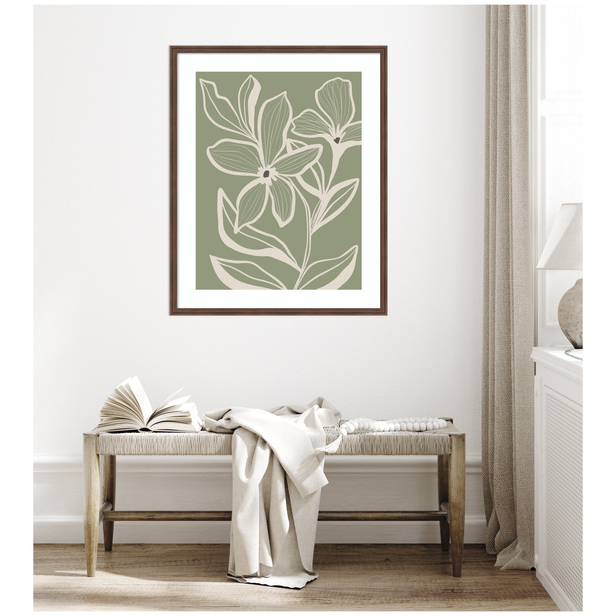 Delicate Flowers with Veins by Nikita Jariwala Framed Wall Art Print