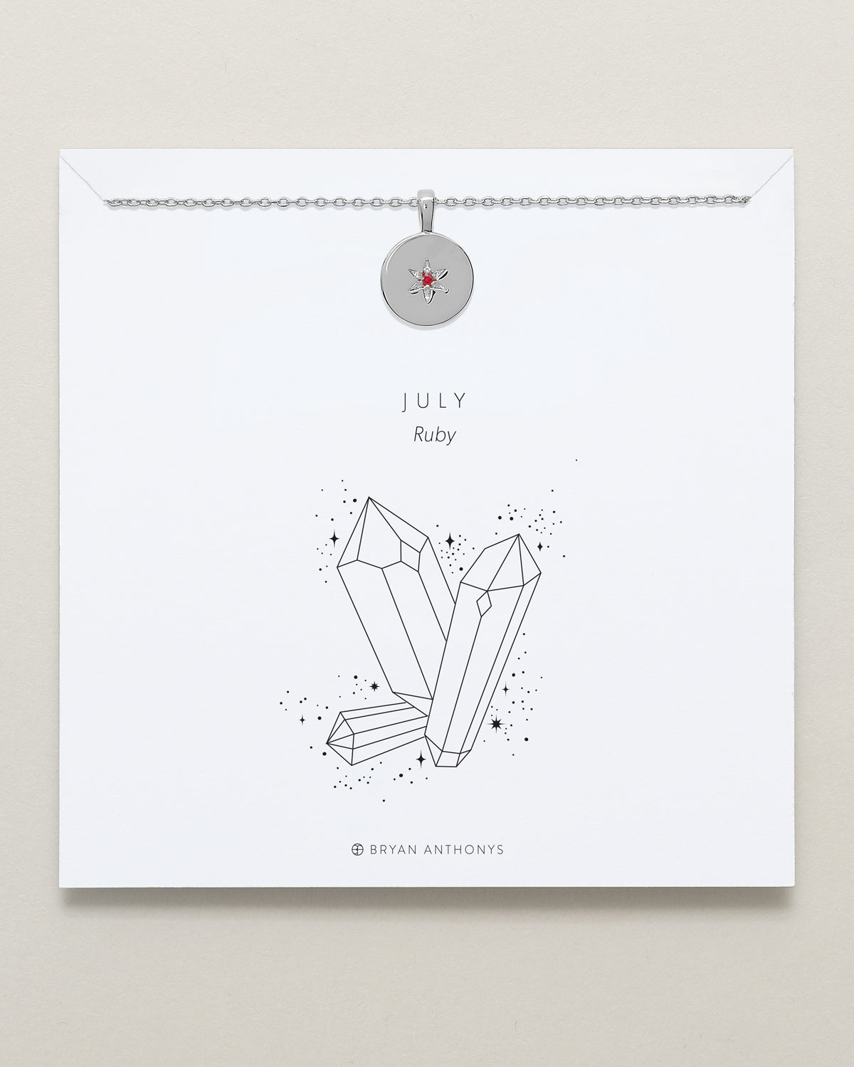Birthstone Pendant Necklace — Ruby
