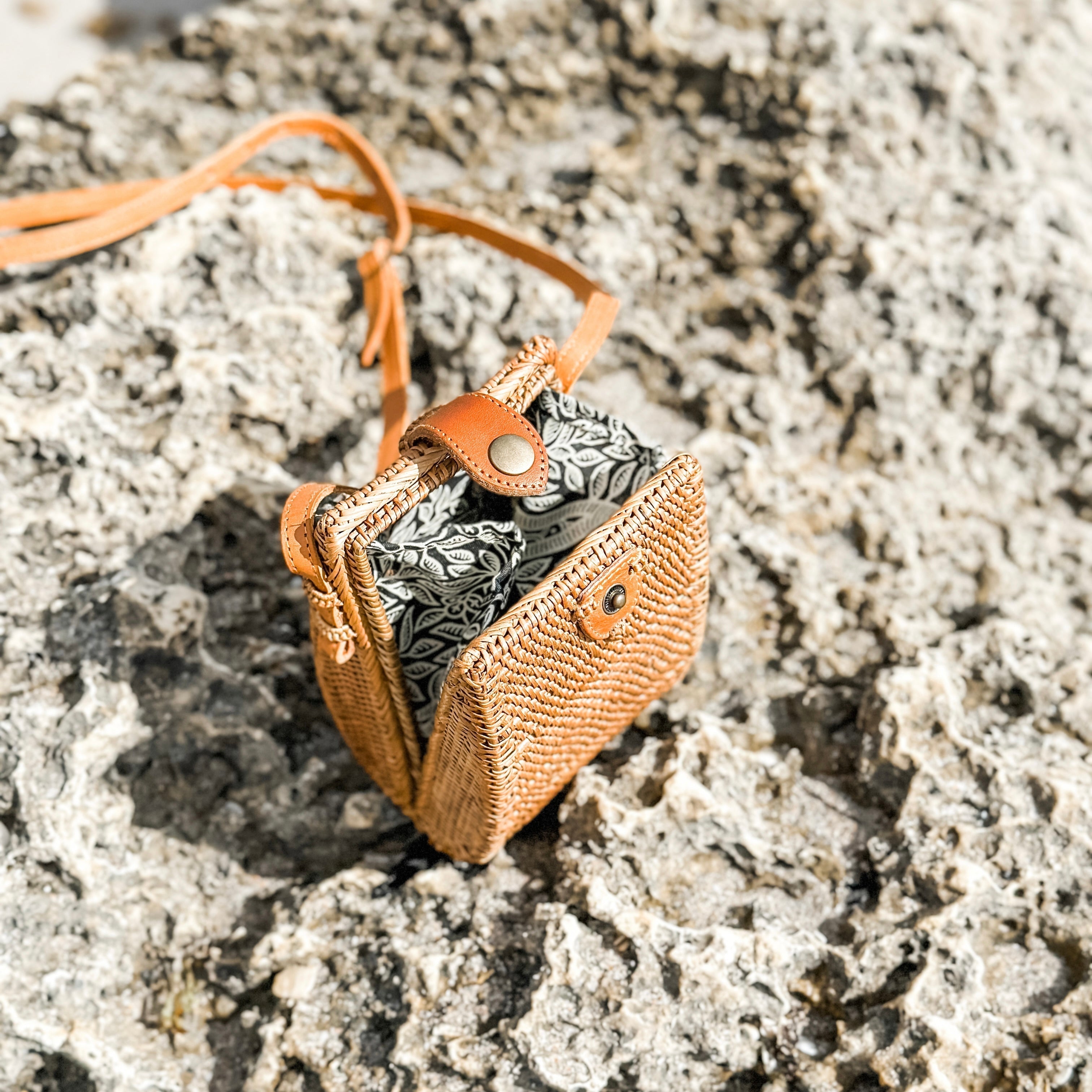 Bali Rattan Crossbody Cellphone Bag - Alyssa