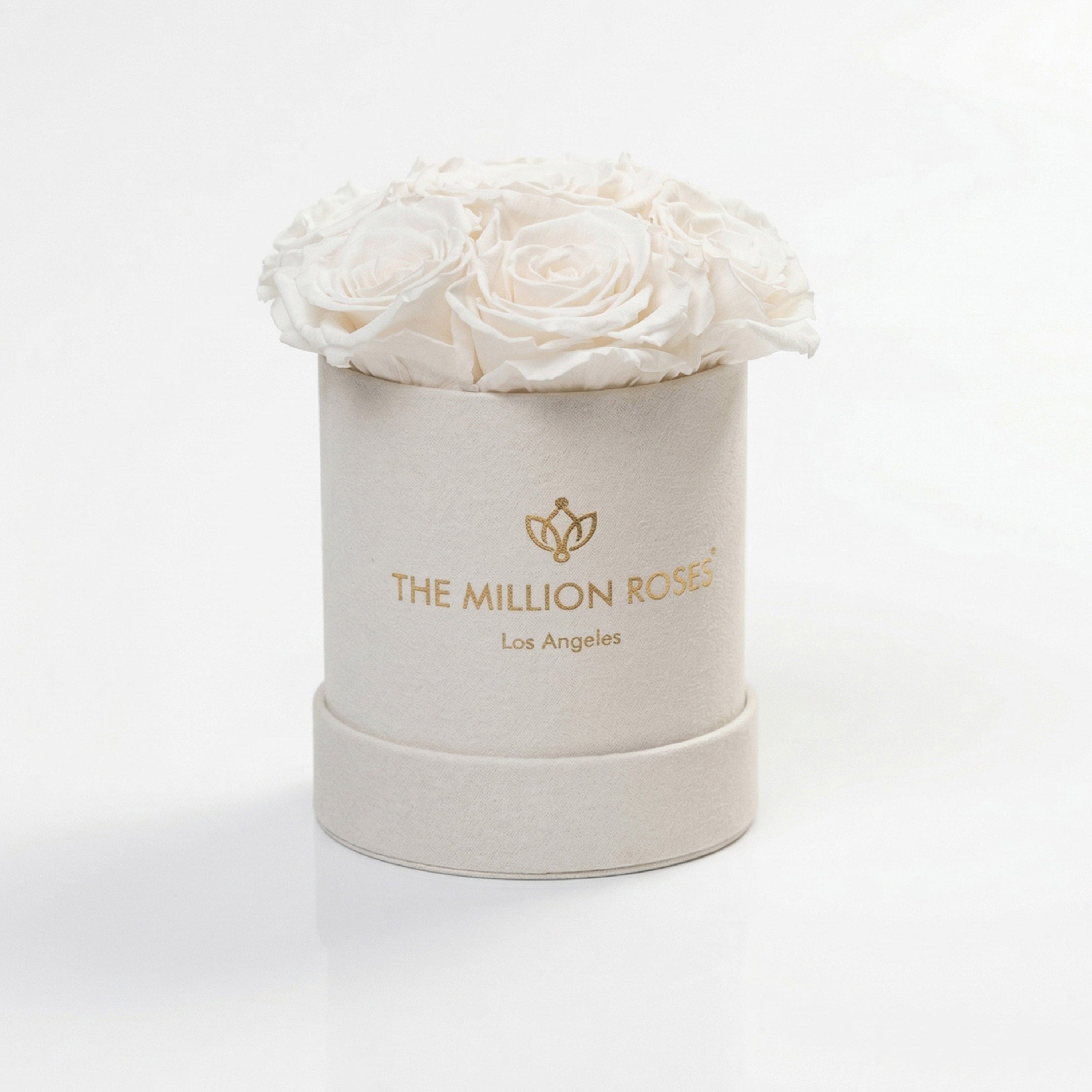 Essence Beige Suede Box | White Roses
