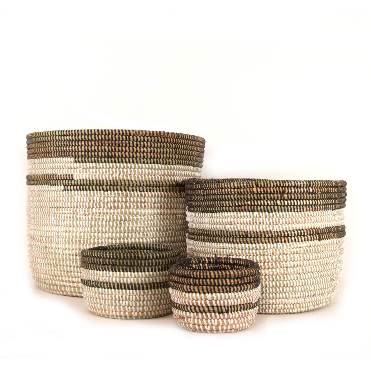 Black and White Stripe Basket - Extra Small
