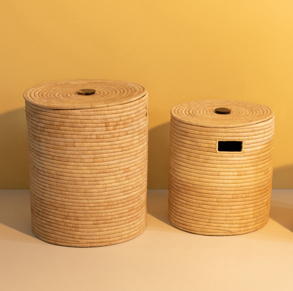 Malawi Basket with Wooden Handle - Large