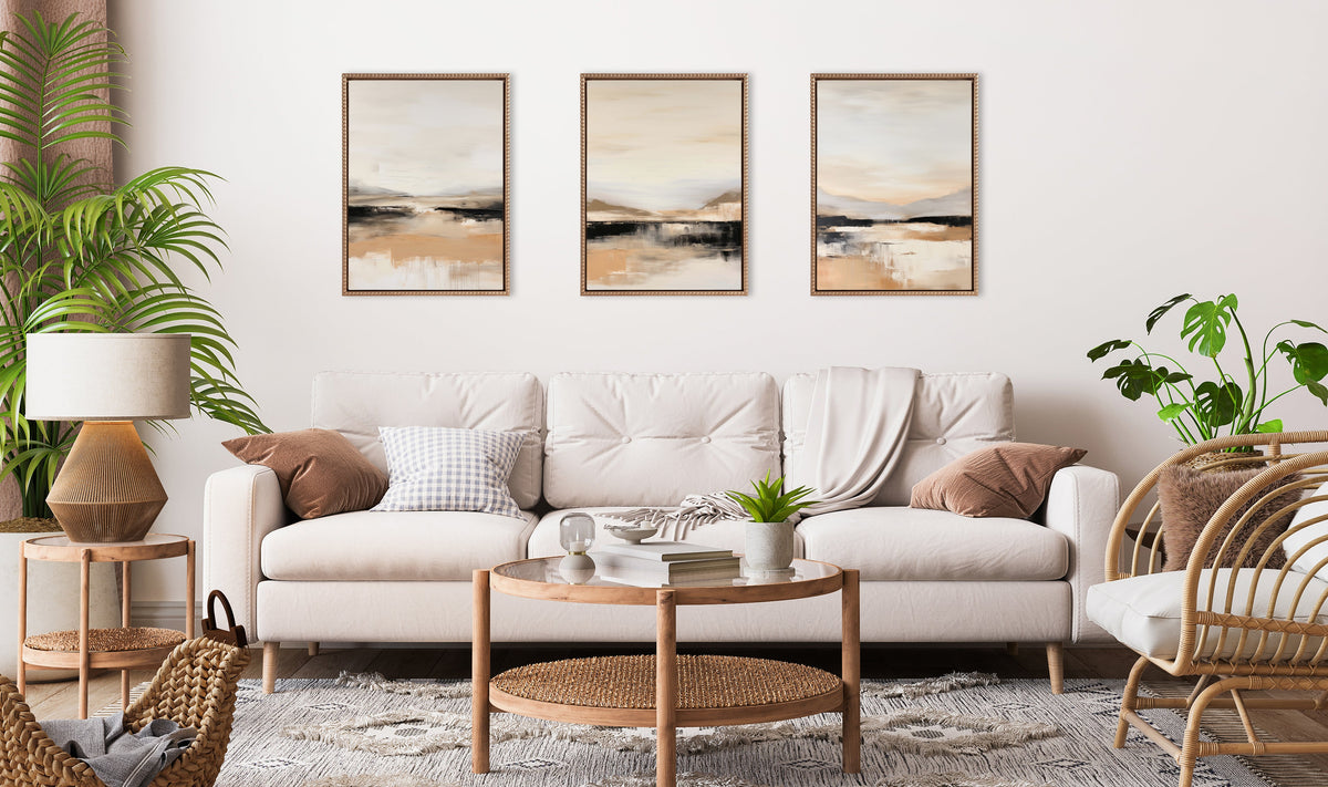 Sylvie Peaceful Landscape I, II and III Framed Canvas Art Set by Amy Lighthall