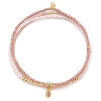 Tonal Chromacolor Miyuki Bracelet Trio - Blush/Gold