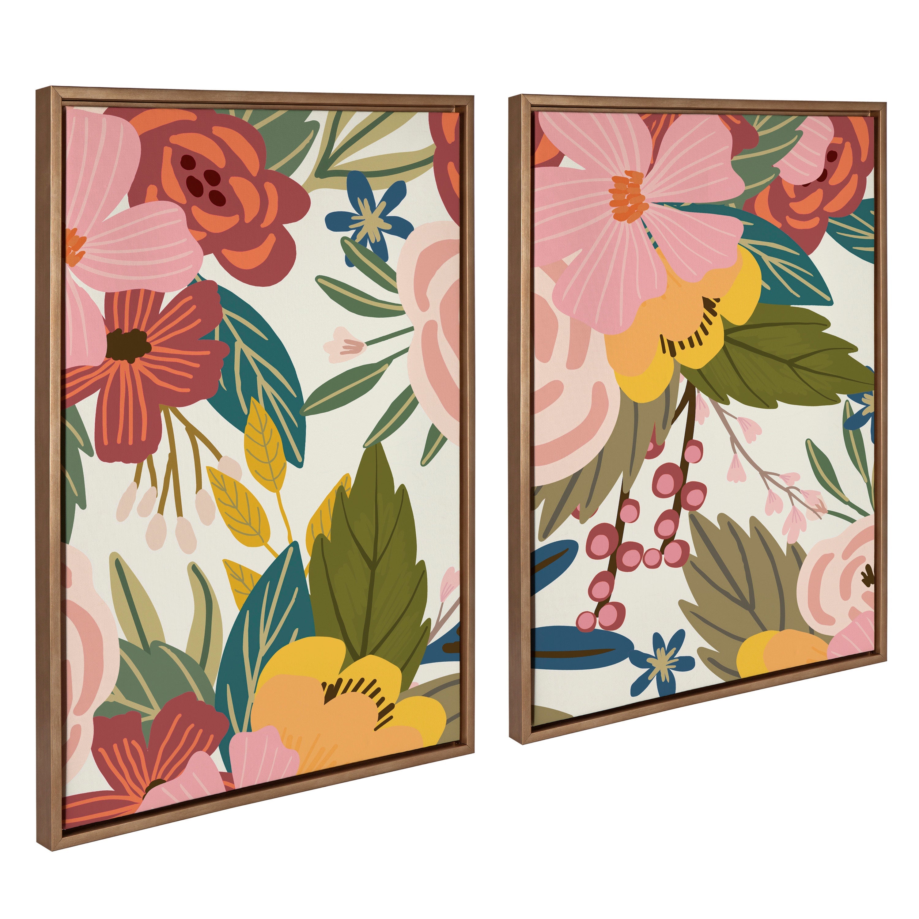 Sylvie Softly 1 and 2 Framed Canvas Art Set by Mia Charro
