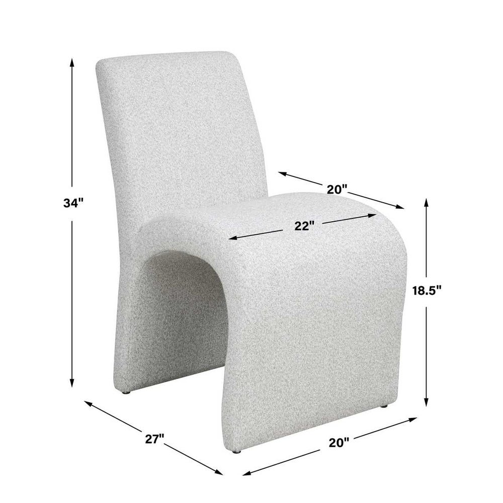 Benton Arch Sculptural Boucle Dining Chair