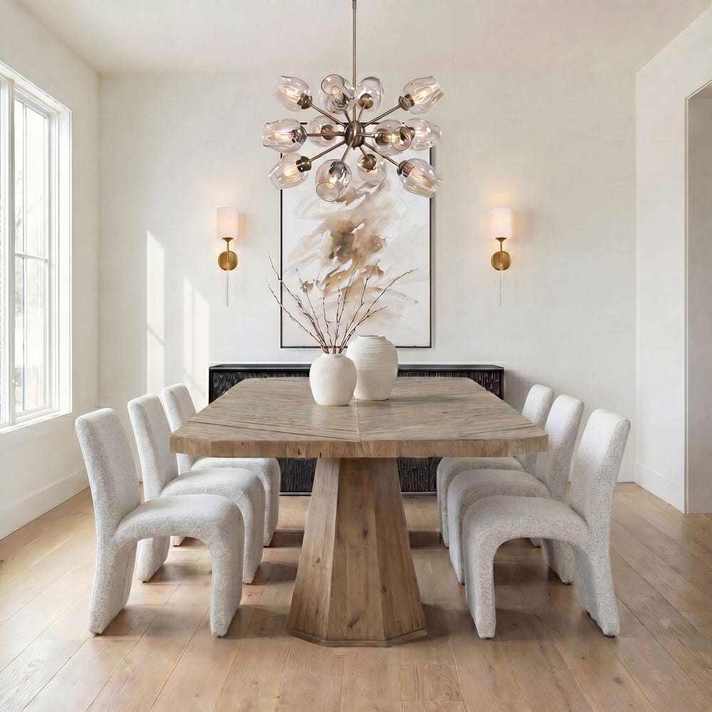 Benton Arch Sculptural Boucle Dining Chair