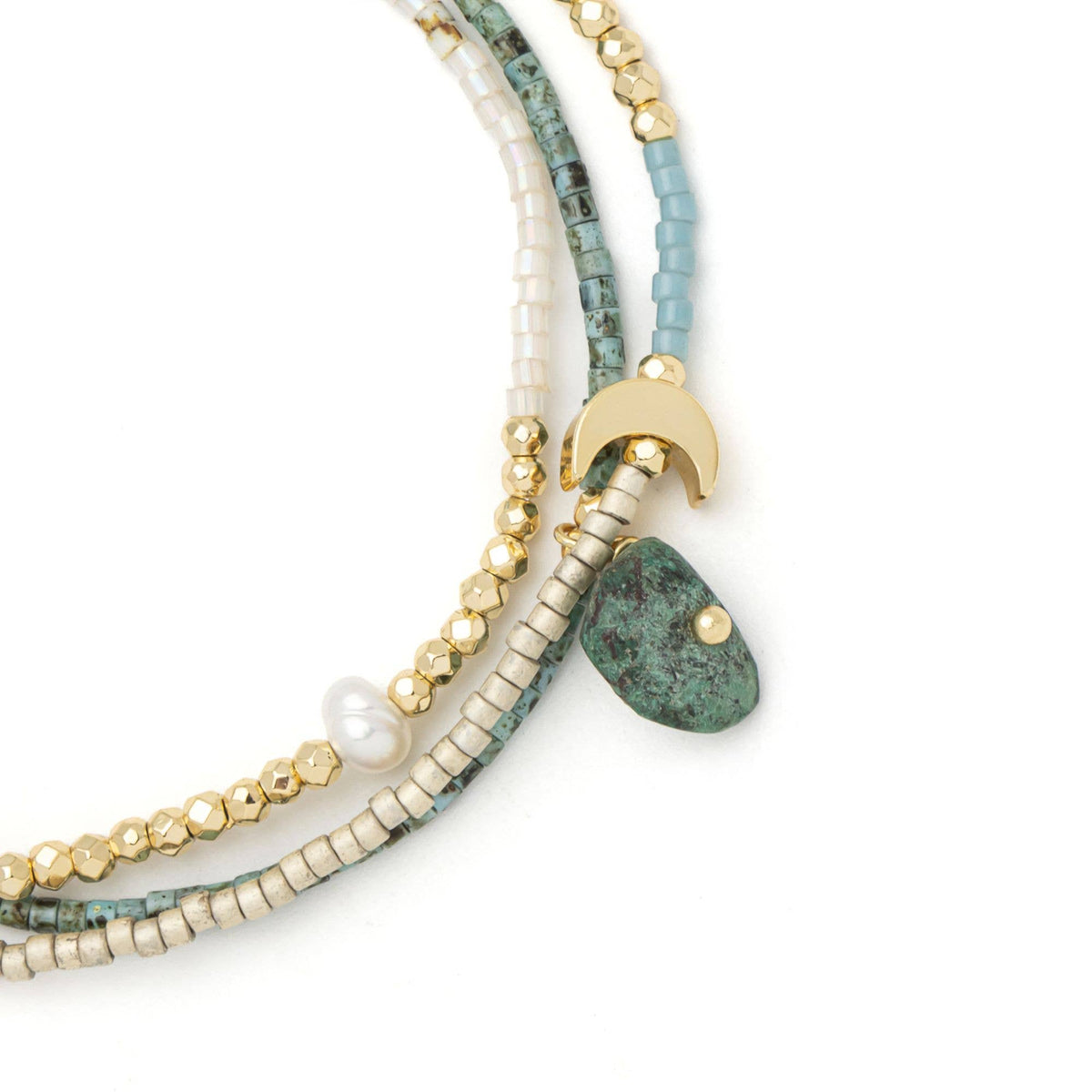 Mixed Media Wrap Bracelet/Necklace - Transformation/African