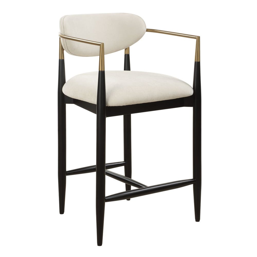 Rowan Black Velvet Counter Stool