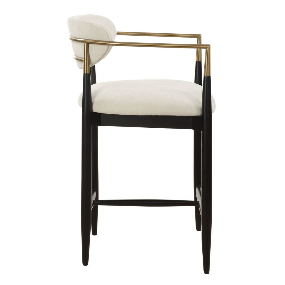 Rowan Black Velvet Counter Stool
