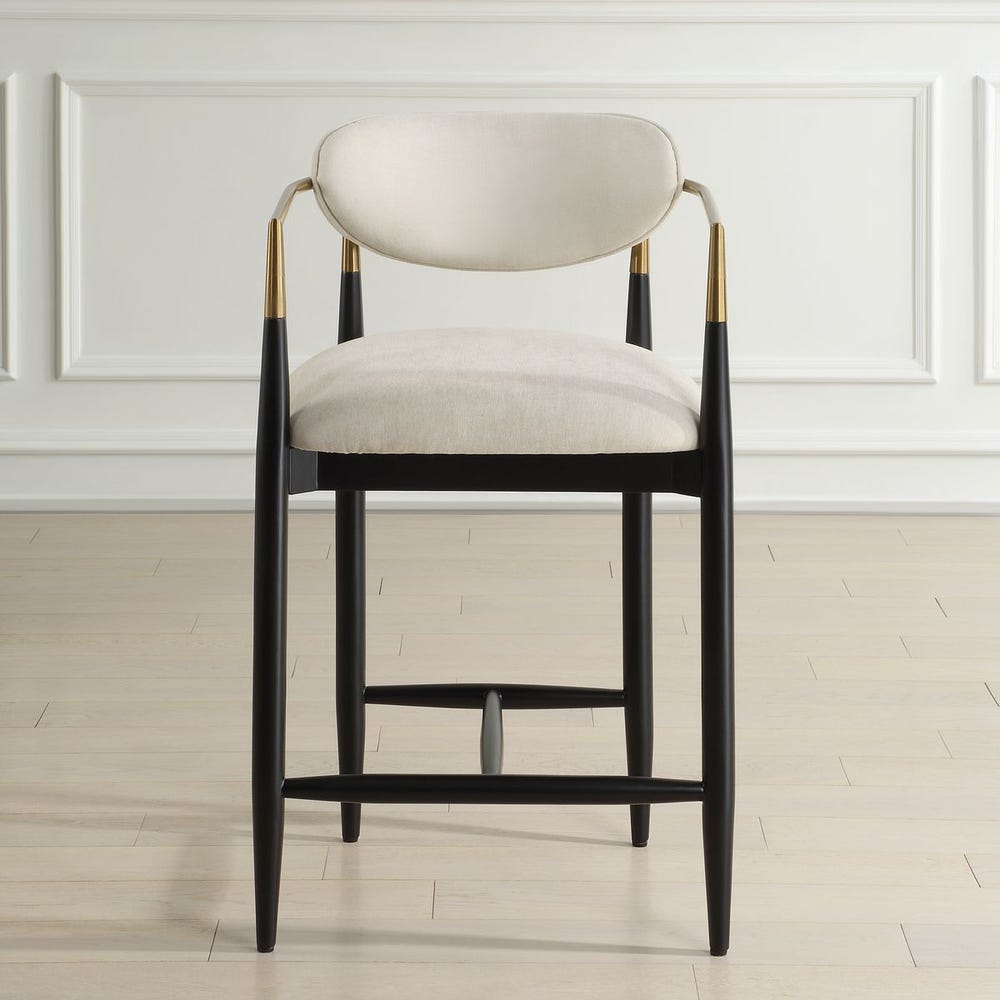 Rowan Black Velvet Counter Stool