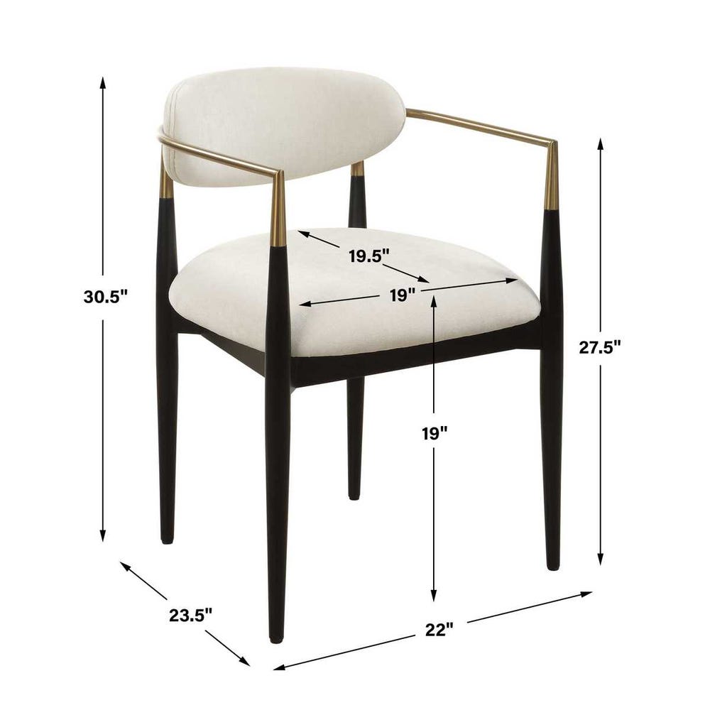 Rowan Black Velvet Dining Arm Chair
