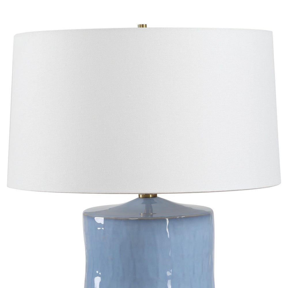 Textured Powder Blue Table Lamp