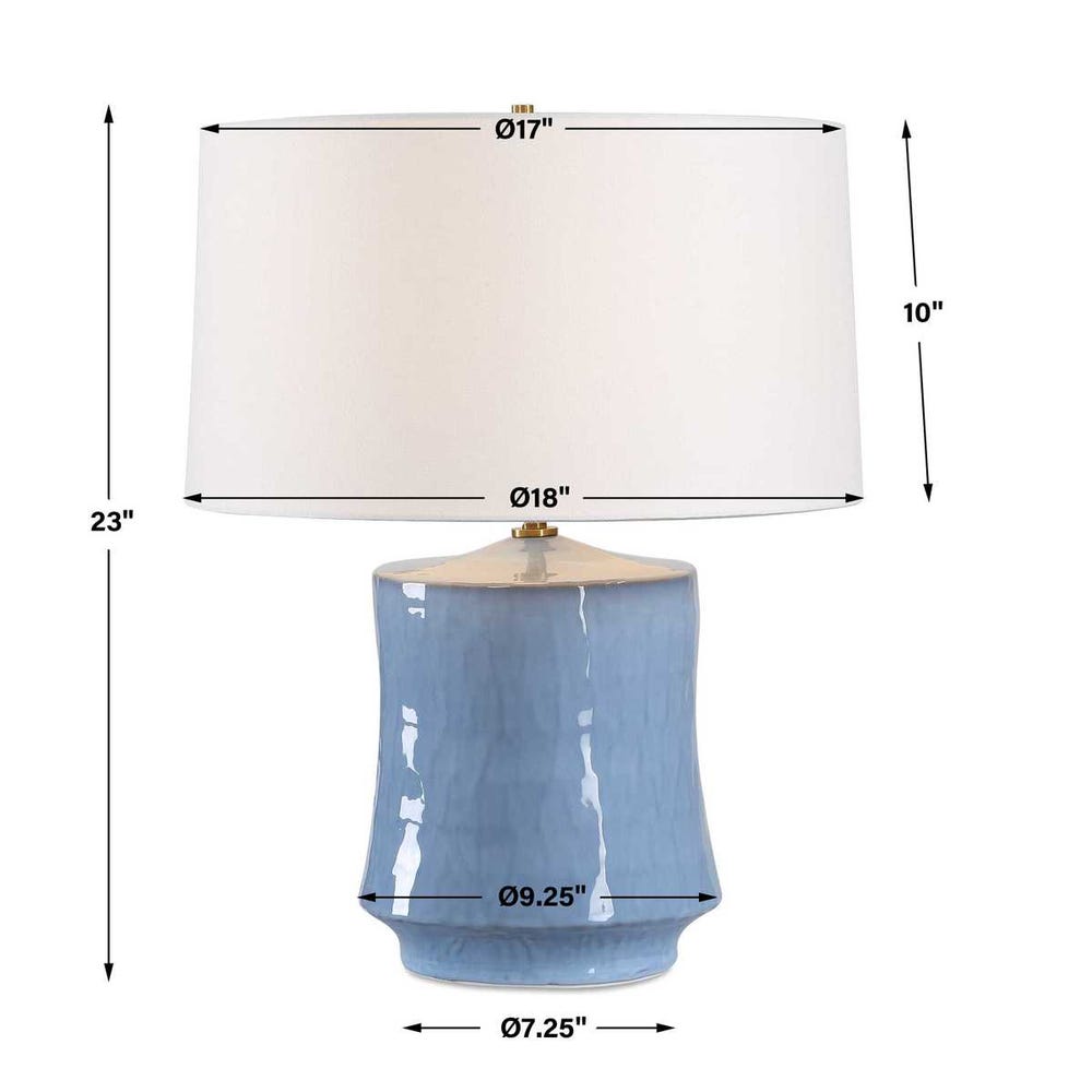 Textured Powder Blue Table Lamp