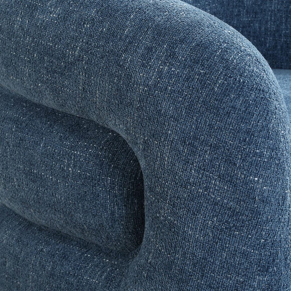 Channeled Blueberry Chenille Swivel Chair