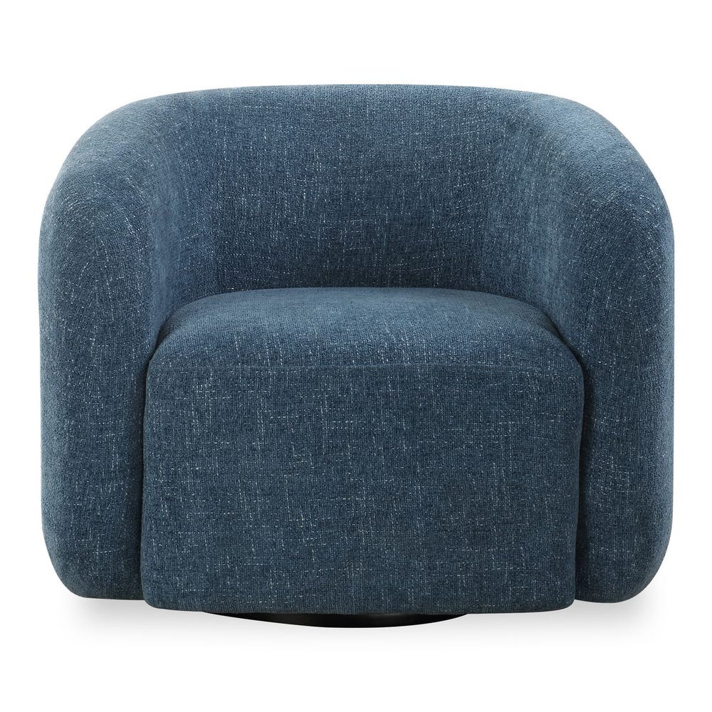 Channeled Blueberry Chenille Swivel Chair