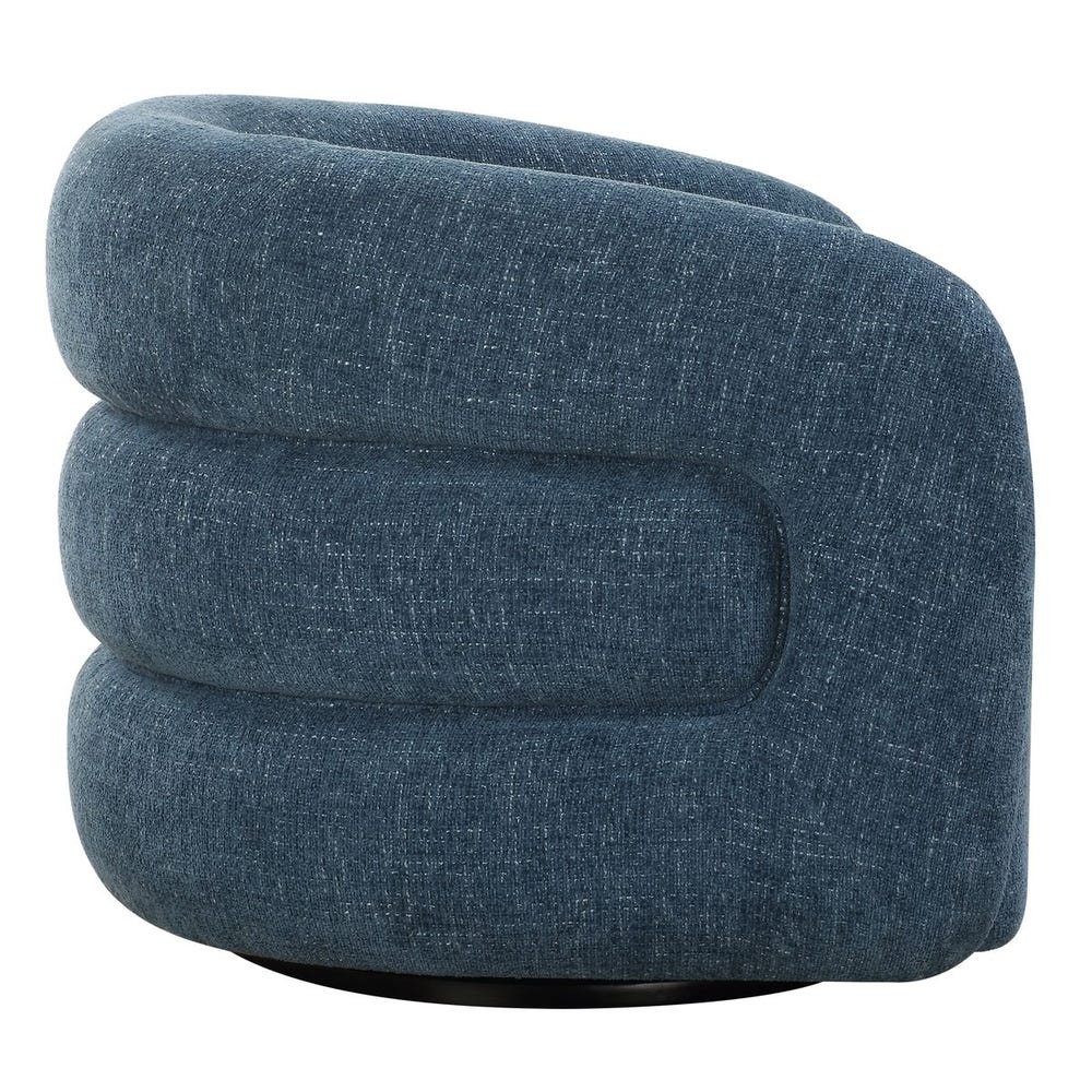 Channeled Blueberry Chenille Swivel Chair