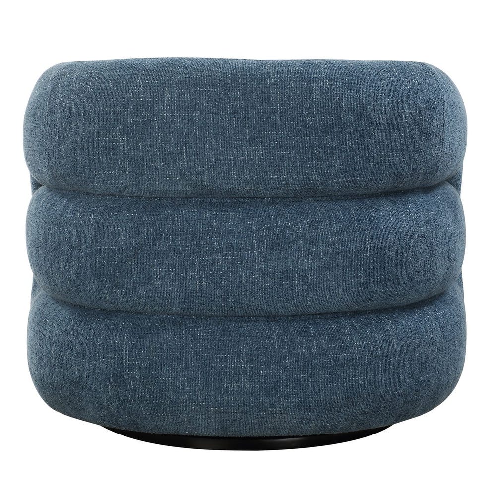 Channeled Blueberry Chenille Swivel Chair