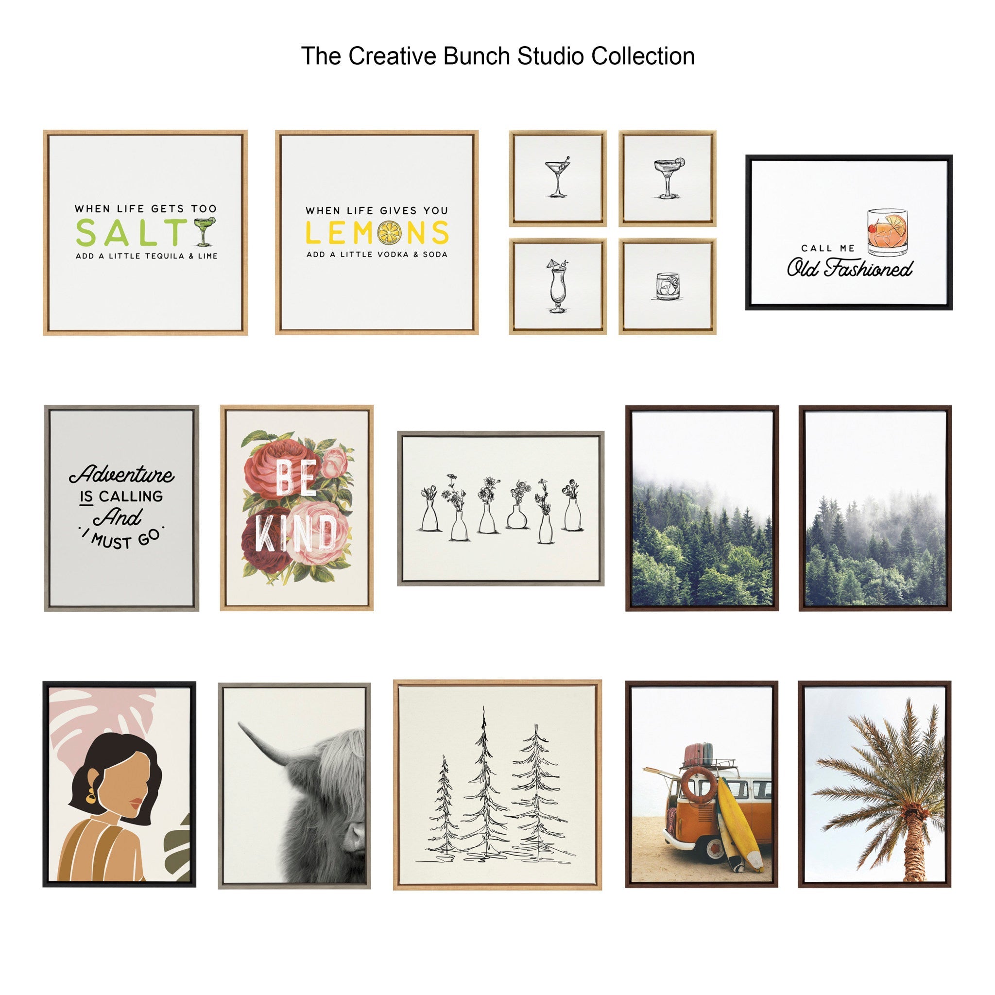 Sylvie Lush Green Forest on a Foggy Day Framed Canvas Set by The Creative Bunch Studio
