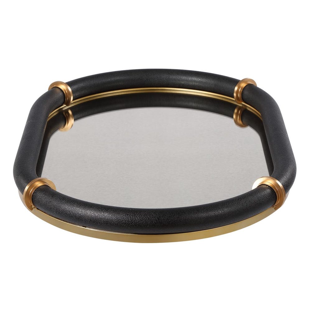 Cyprus Shagreen Mirror Oval Tray