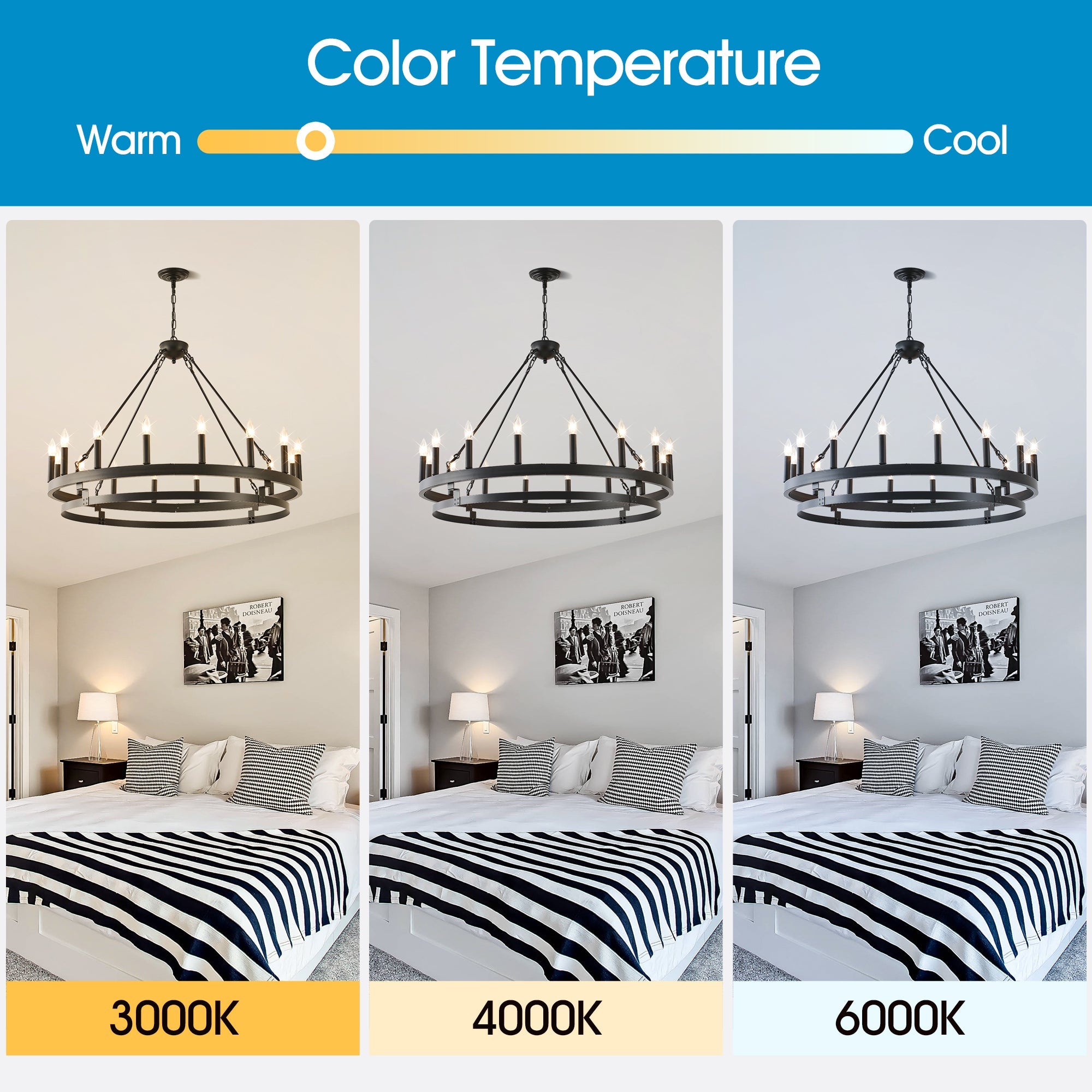 39 Inch 16-Lights Matte Black Wagon Wheel Chandelier with light E12