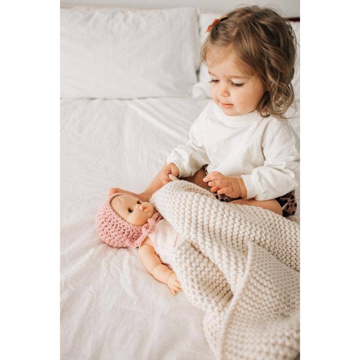 Natural Garter Garter Stitch Knit Baby Blanket