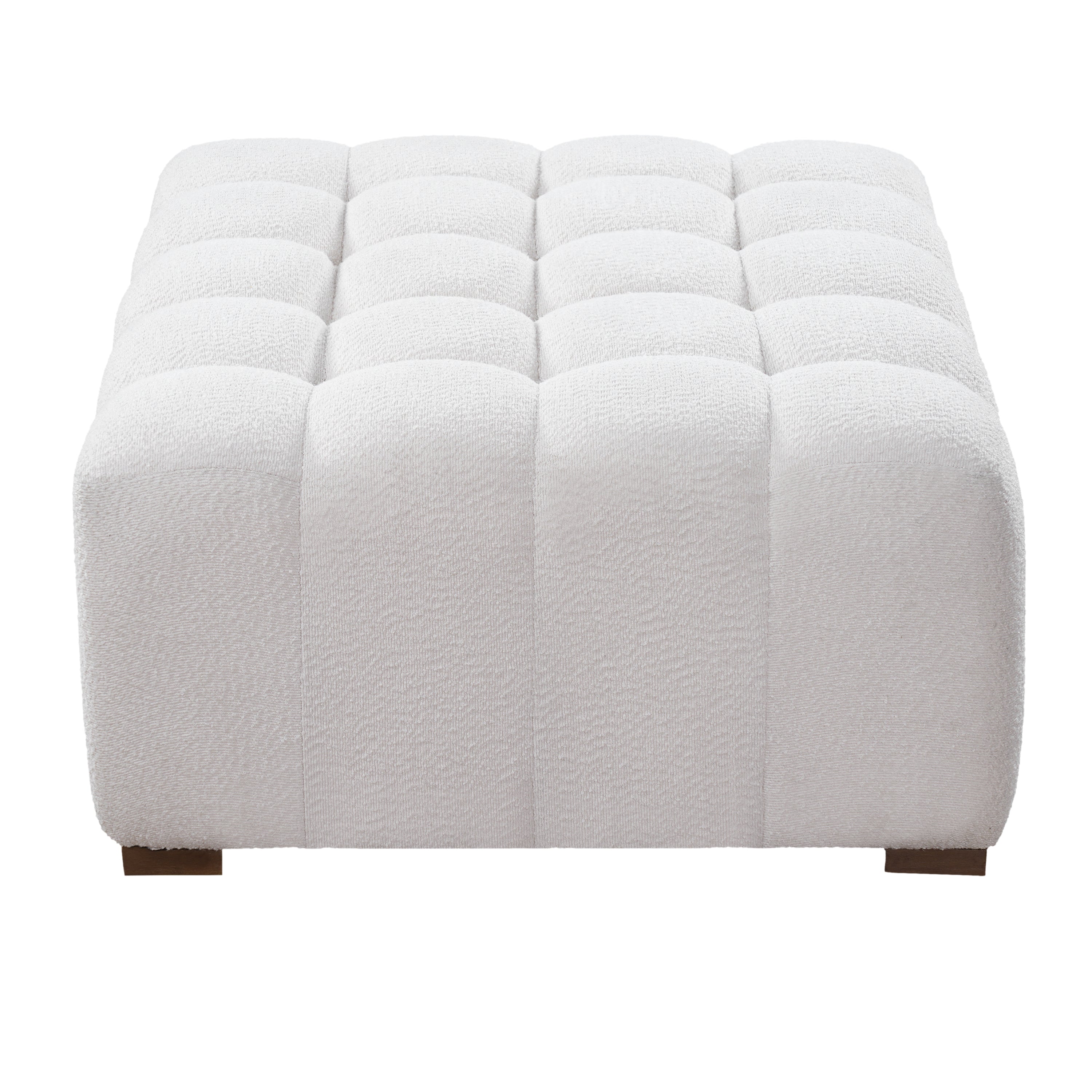 White Boucle Multipurpose Ottoman
