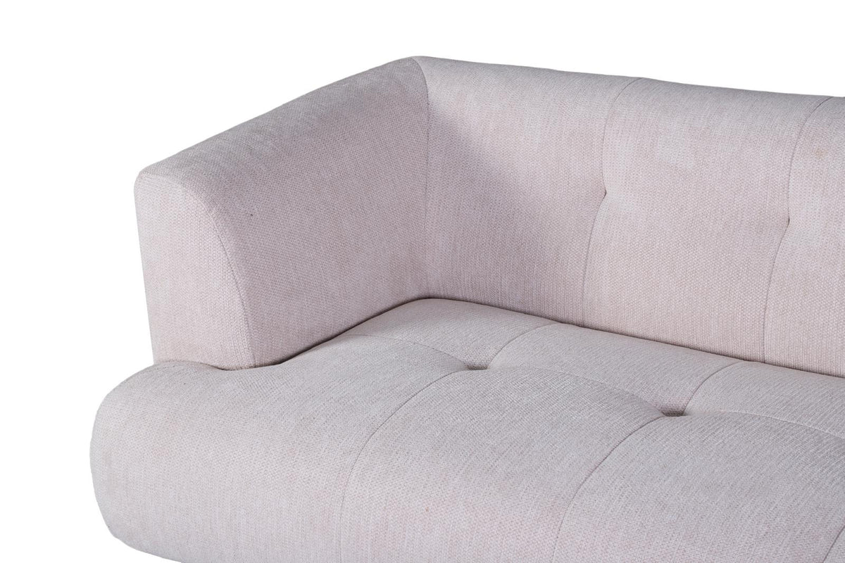 Arden Collection Modern Fabric 3-Seater Sofa - White