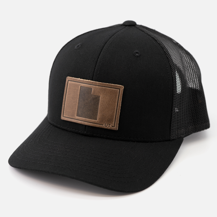 Utah Silhouette Hat | Leather Patch Trucker Hat