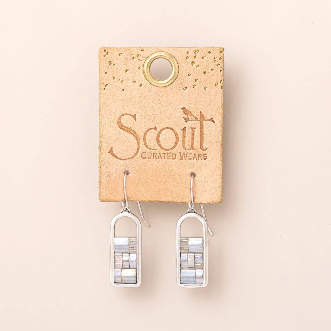 Good Karma Miyuki Frame Earring - Frost/Silver
