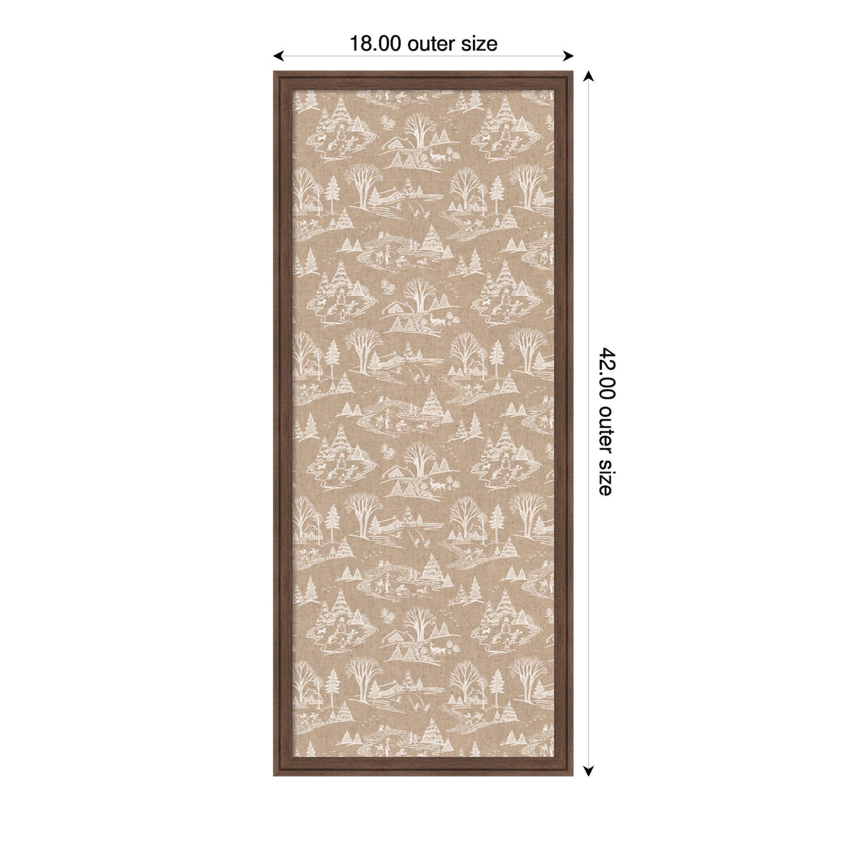 Kate and Laurel Framed Fabric Pinboard Wonderland White Toile