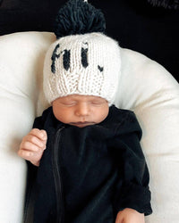 Hi. Black Hand Knit Beanie Hat Baby & Kids