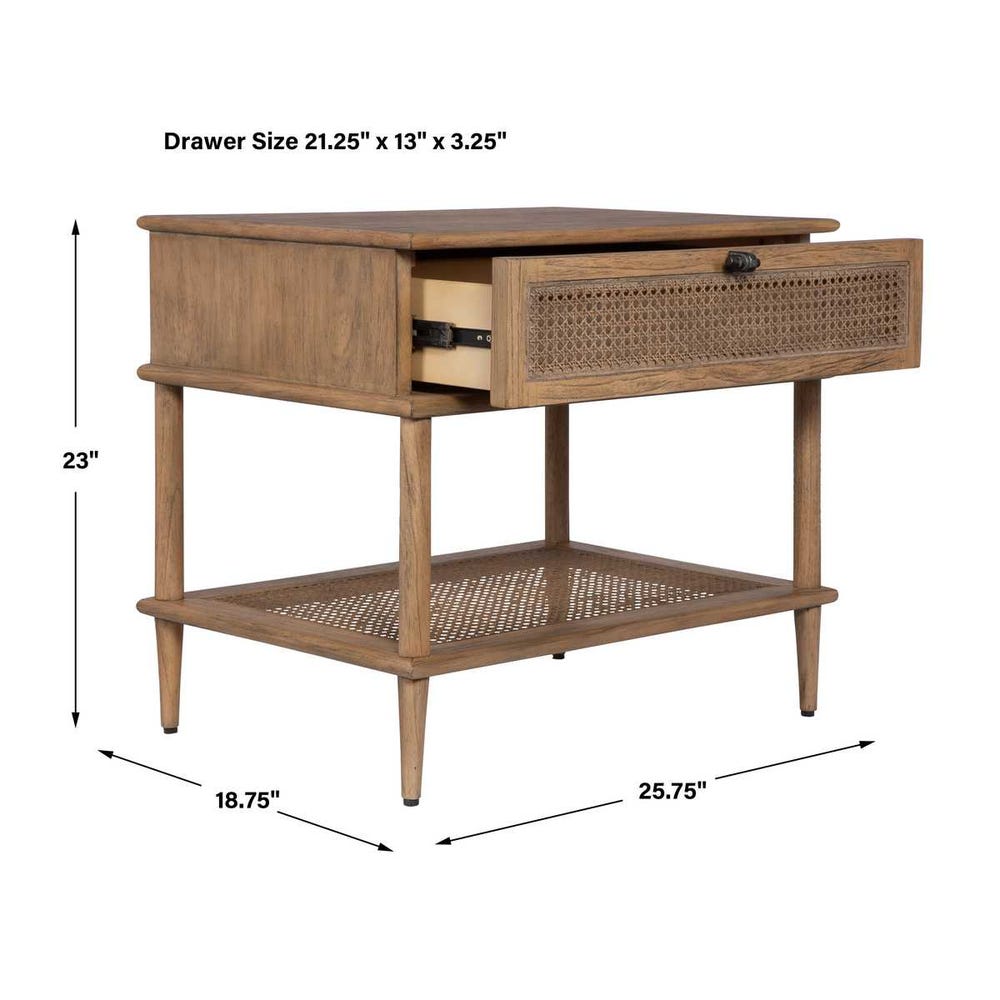 Callan Soft Oak Rattan Side Table