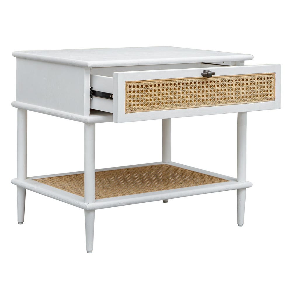 Callan White Rattan Side Table