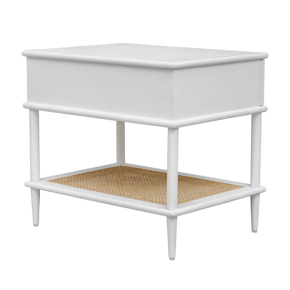 Callan White Rattan Side Table