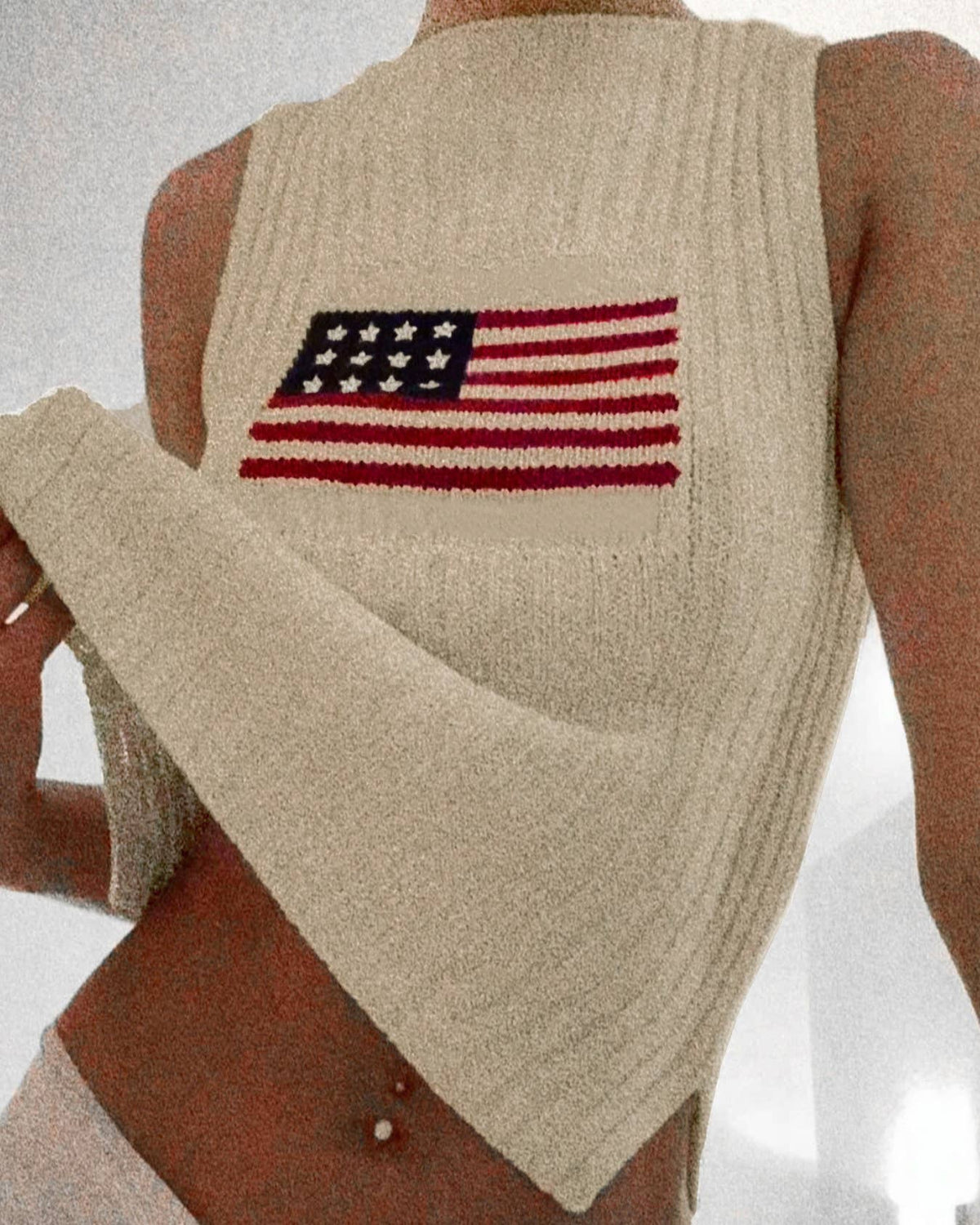 Independence Day Flag Knitted Vest Top