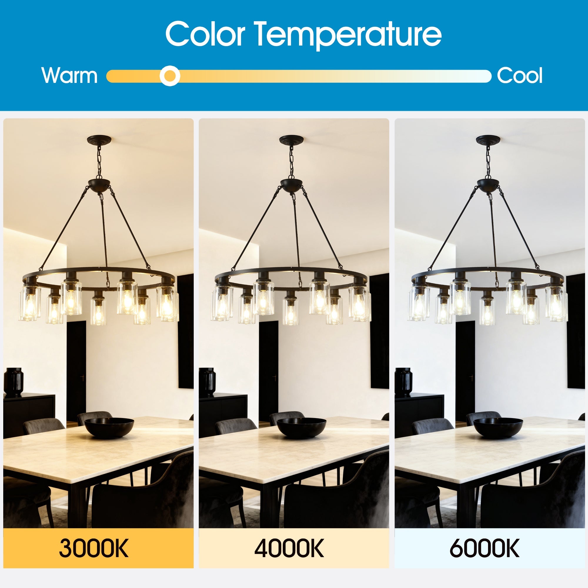 9-Light Black Wagon Wheel Chandelier